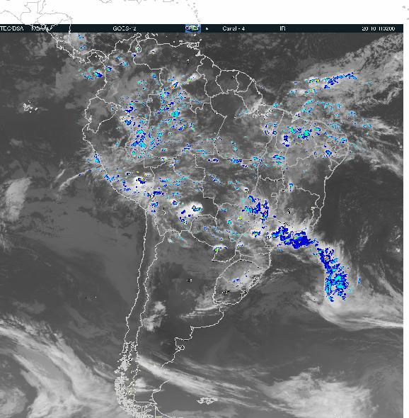 Imagem de Satélite do INPE-CPTEC do dia 11/01/2011 às 2:00hs AM